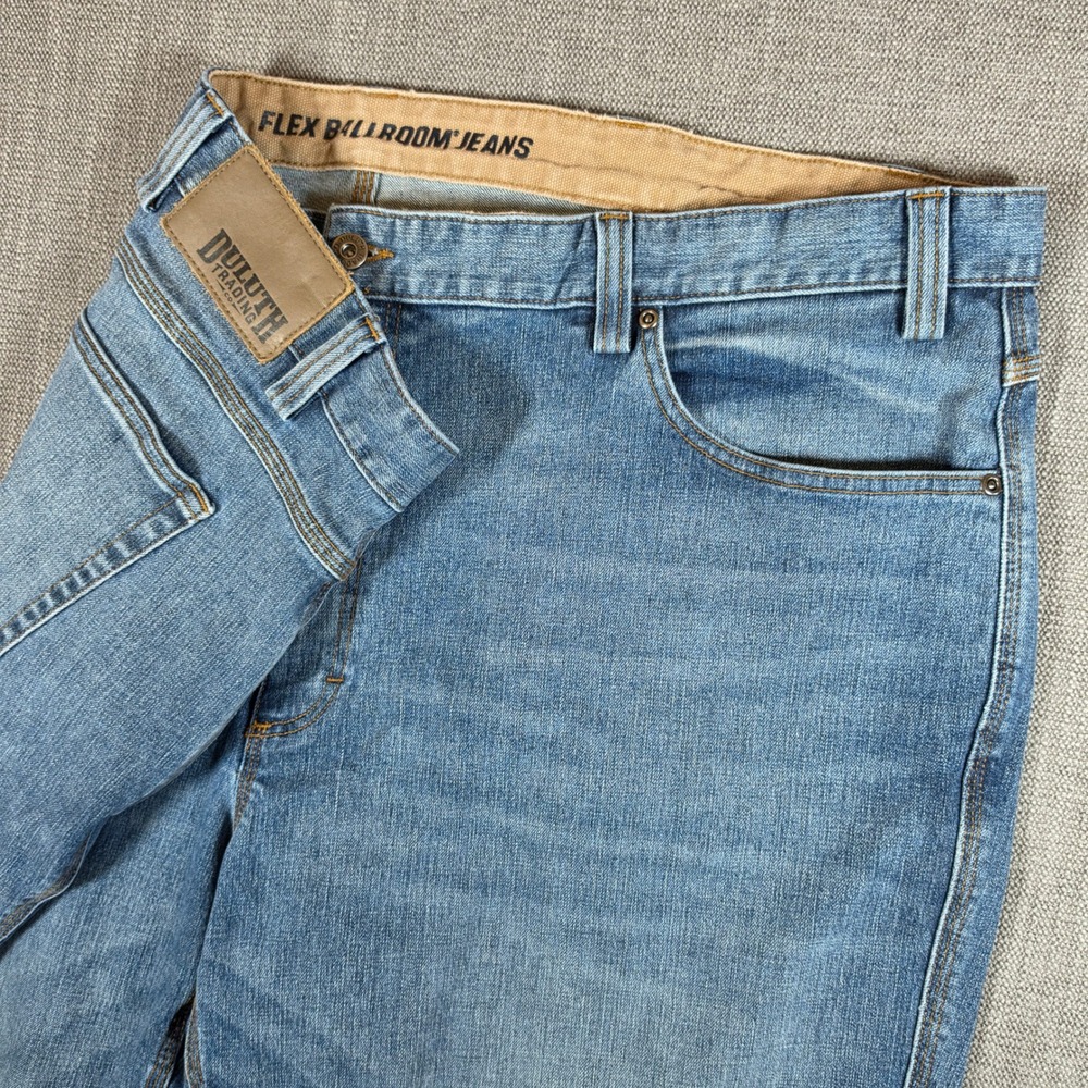 Duluth Trading Co Jeans Mens‎ 46/32 Blue Flex Ballroom Relaxed Fit Stretch